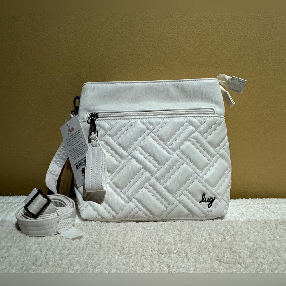 Lug Double Dip Satin Luxe VL Crossbody Bag—WHITE (NWT)